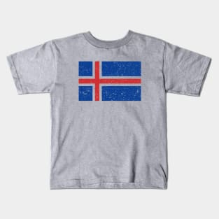 Retro Vintage Iceland Flag Kids T-Shirt